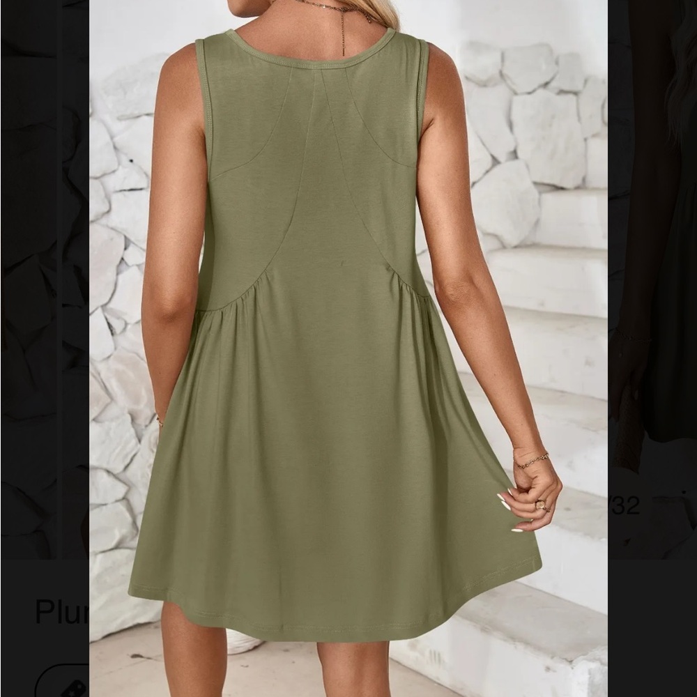 Plunge Wide Strap Mini Tank Dress - Picture 4 of 5